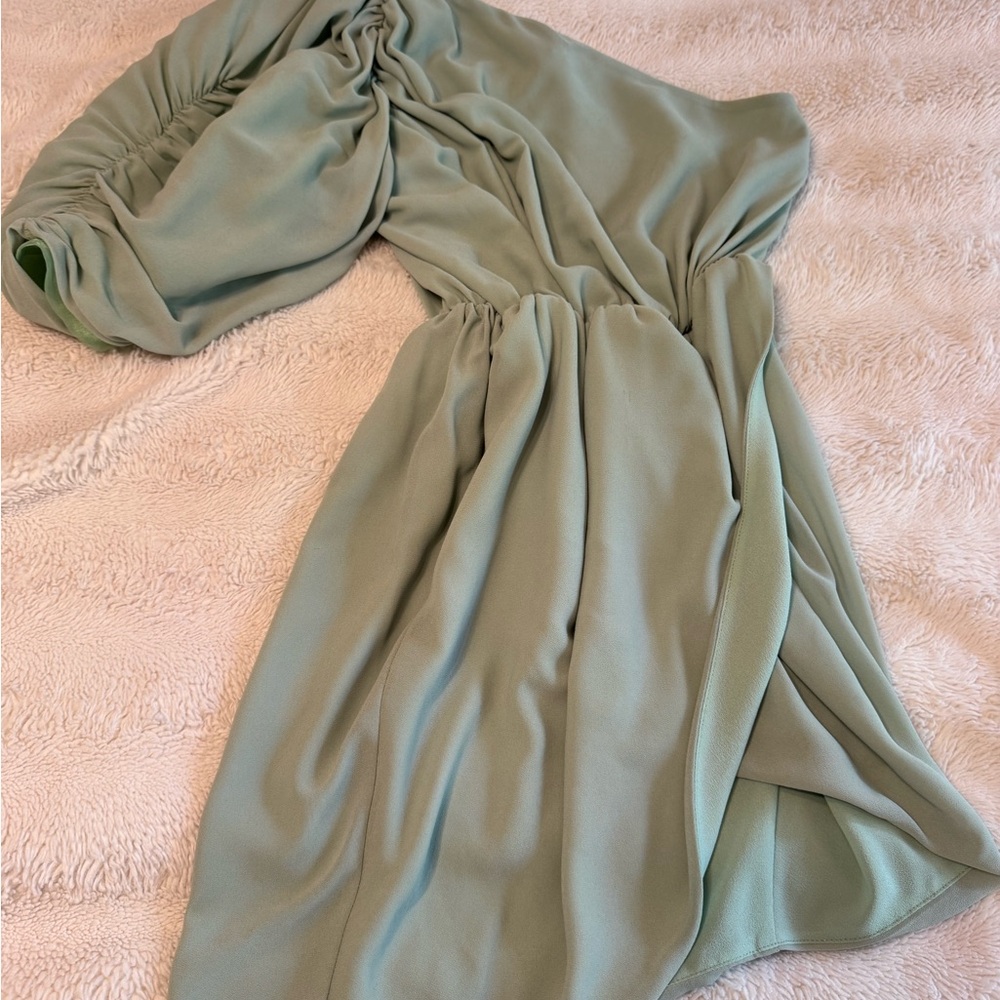 Green one shoulder Dress